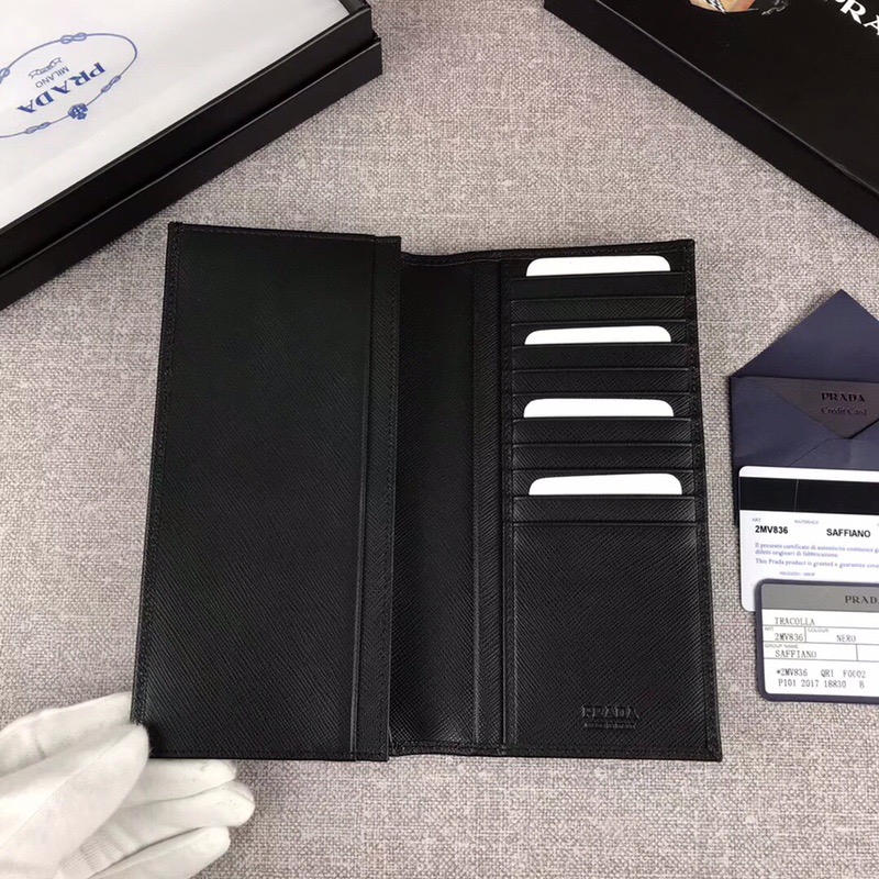 Prada 프라다 사피아노 장지갑 블랙,네이비