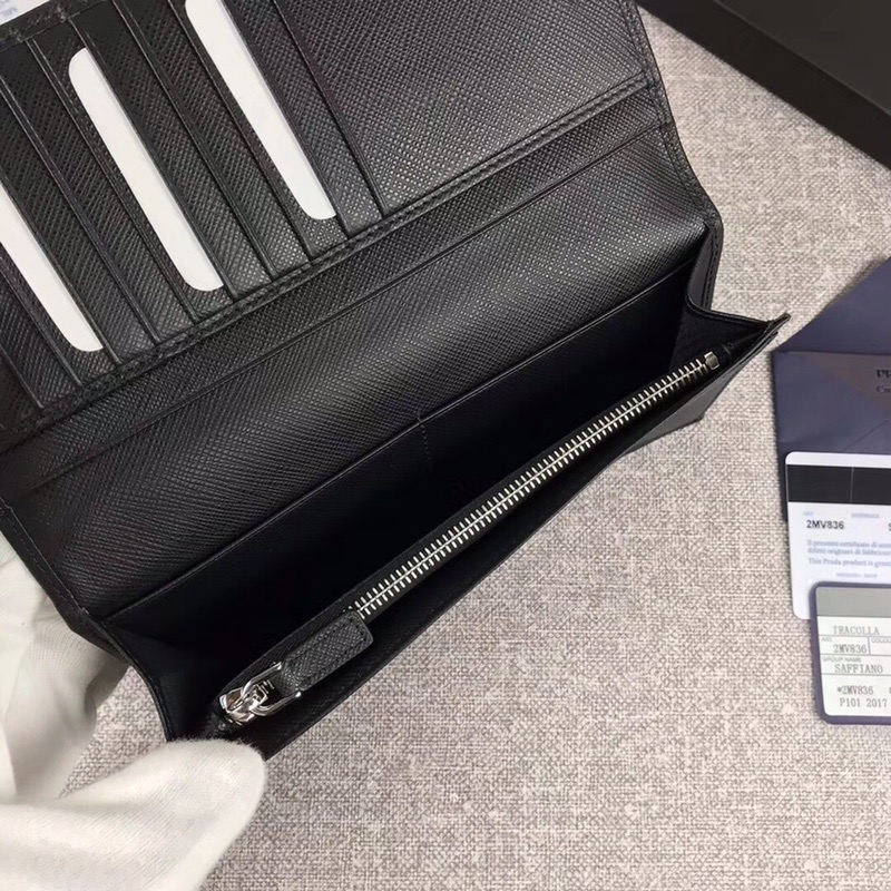 Prada 프라다 사피아노 장지갑 블랙,네이비