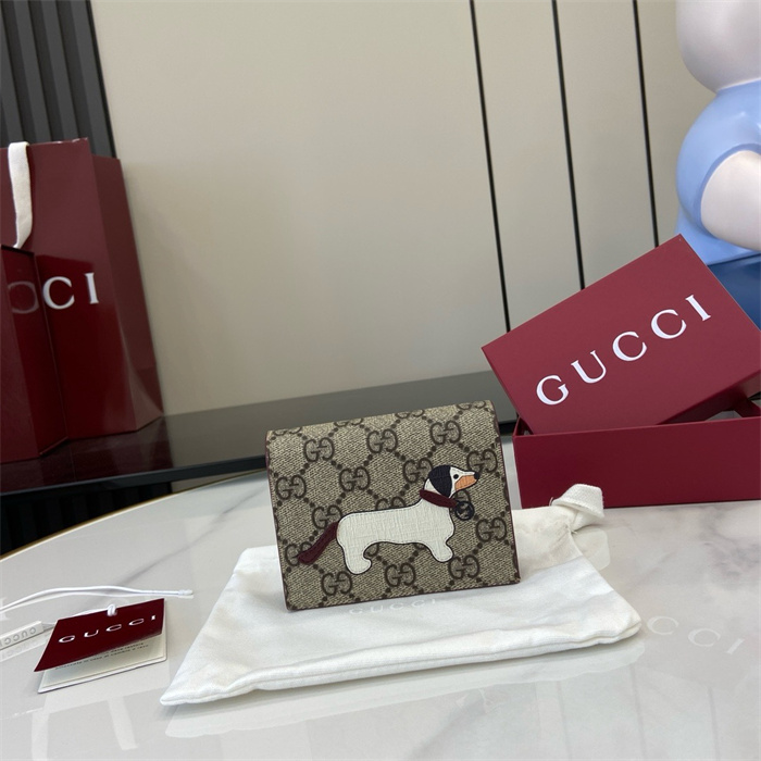 GUCCI 구찌 도그 디테일 GG 미니 반지갑 818767
