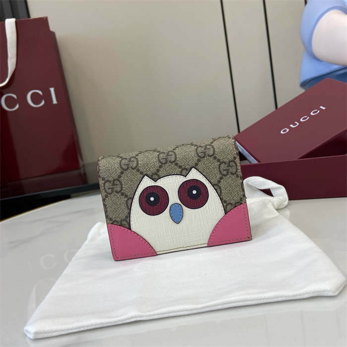 GUCCI 구찌 GG 부엉이 디테일 미니 반지갑 818767