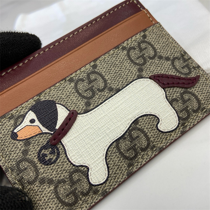 GUCCI 구찌 도그 디테일 바이컬러 GG 카드 케이스 818769